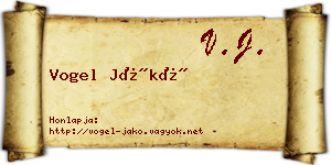 Vogel Jákó névjegykártya